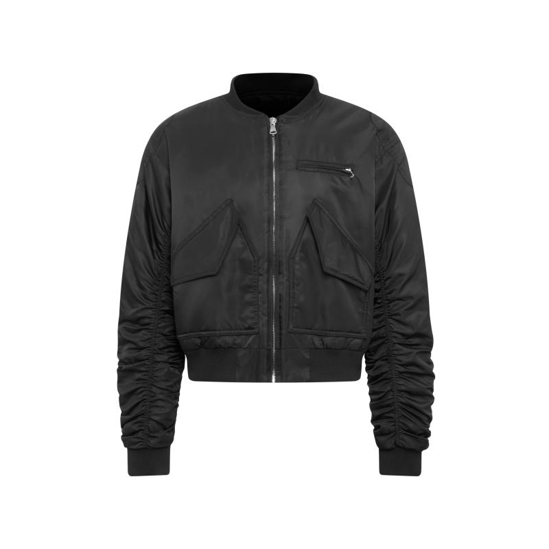 メンズ ファッション 服 男性用 シンプル かっこいい 大人 ストリート カジュアル ビジネス 通勤 ヘビーデューティー プリーツ ボンバー ジャケット キルティング ナイロン パイロット ジャケット ユニセックス|リコット
