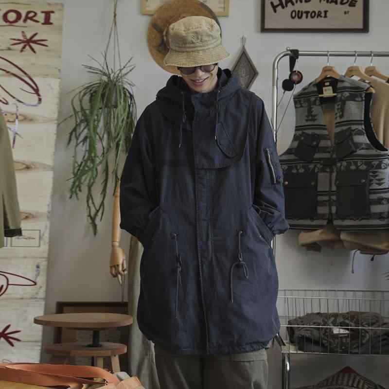 メンズ ファッション 服 男性用 シンプル かっこいい 大人 ストリート カジュアル ビジネス 通勤 M65 パーカー レトロ ミリタリー ウィンドブレーカー ジャケット 取外し可能 ゆったり カジュアル コート