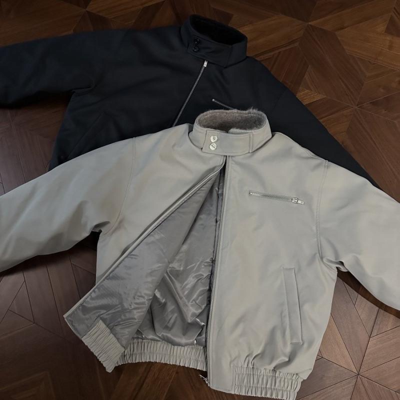 メンズ ファッション 服 男性用 シンプル かっこいい 大人 ストリート カジュアル ビジネス 通勤 アルパカ ウール カラー マウンテン イーグル ハリントン 中綿 ジャケット ボンバー ジャケット コート クリーン フィット