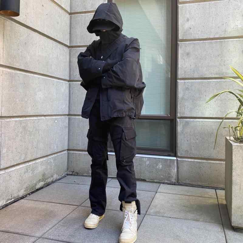 メンズ ファッション 服 男性用 シンプル かっこいい 大人 ビジネス ストリート カーゴ パンツ アメリカン ワイドレッグ リボンフレア 男女兼用 機能的 パンツ