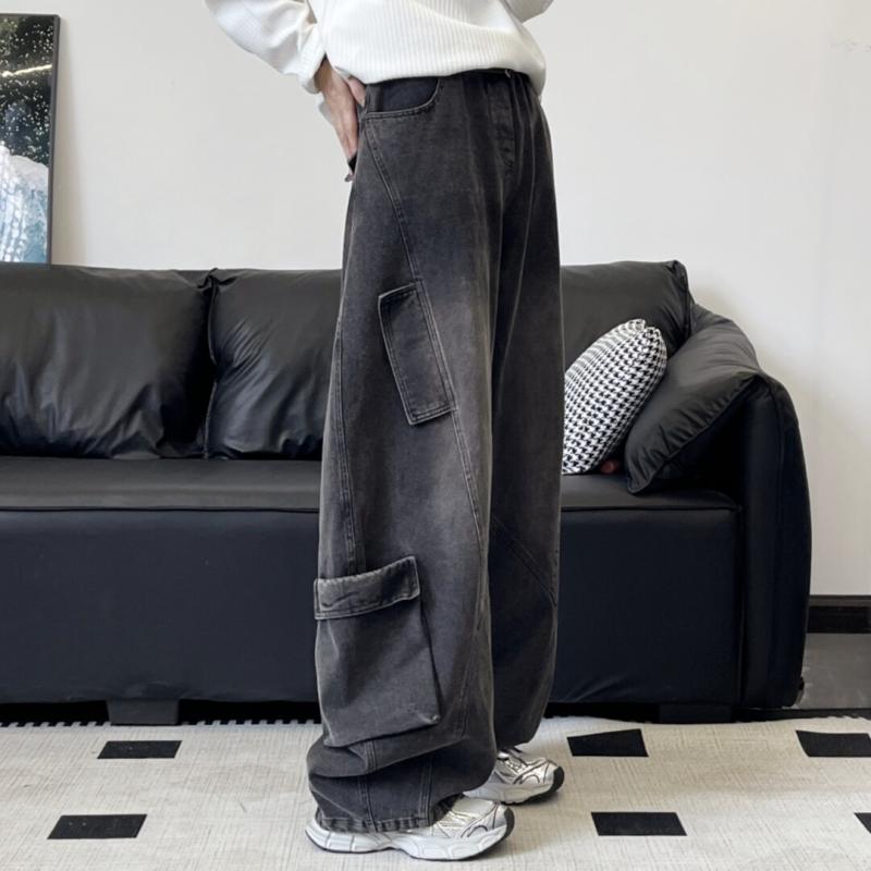 メンズ 流行り物 服 成人男性用 分かりやすい かっこいい 成年者 商行為 アメリカン マルチ衣嚢 表どおり ユニ一発やる デニム ゆったり ワイドレッグ 心地よい ズボン下