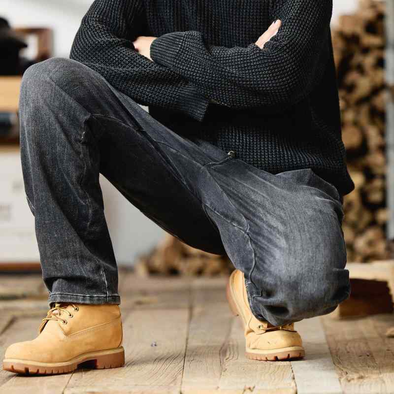 メンズ ファッション 服 男性用 シンプル かっこいい 大人 春コーデ アメリカン ストレッチ ジーンズ ストレート レッグ ウォッシュ加工 大きめサイズ