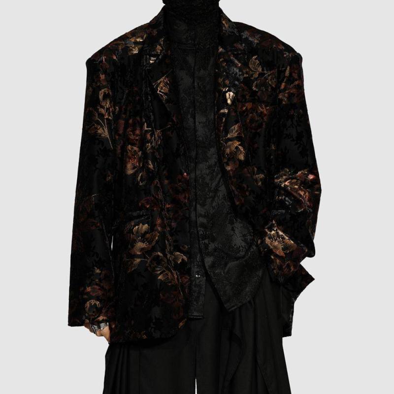 メンズ ファッション 服 男性用 シンプル かっこいい 大人 春コーデ スーツ ジャケット 花柄 ジャケット |リコット