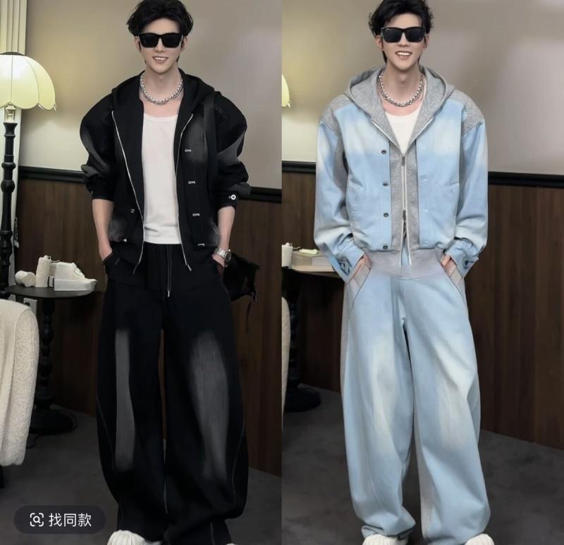 メンズ 流行り物 服 成人男性用   分かりやすい かっこいい 成年者 春コーデ  アメリカン レトロ ボンネット 汗水 プルオーバー 仕掛ける 好いたらしい ジーンズ ズボン下
