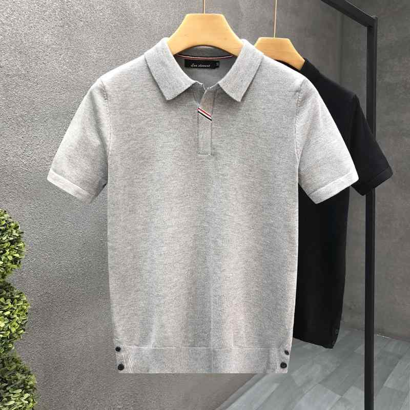 メンズ ファッション 服 男性用 シンプル かっこいい 大人 春コーデ ハイエンド グレー ニット セーター 半袖 セーター 薄手 半袖 セーター