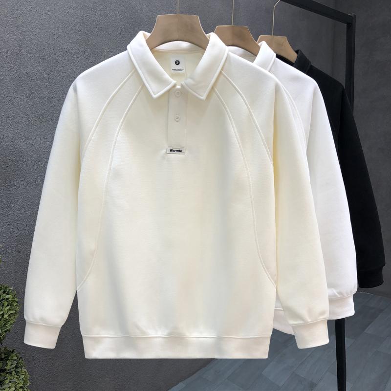 メンズ ファッション 服 男性用 シンプル かっこいい 大人 春コーデ アプリコット カラー スウェット シャツ ポロ シャツ アンダー シャツ