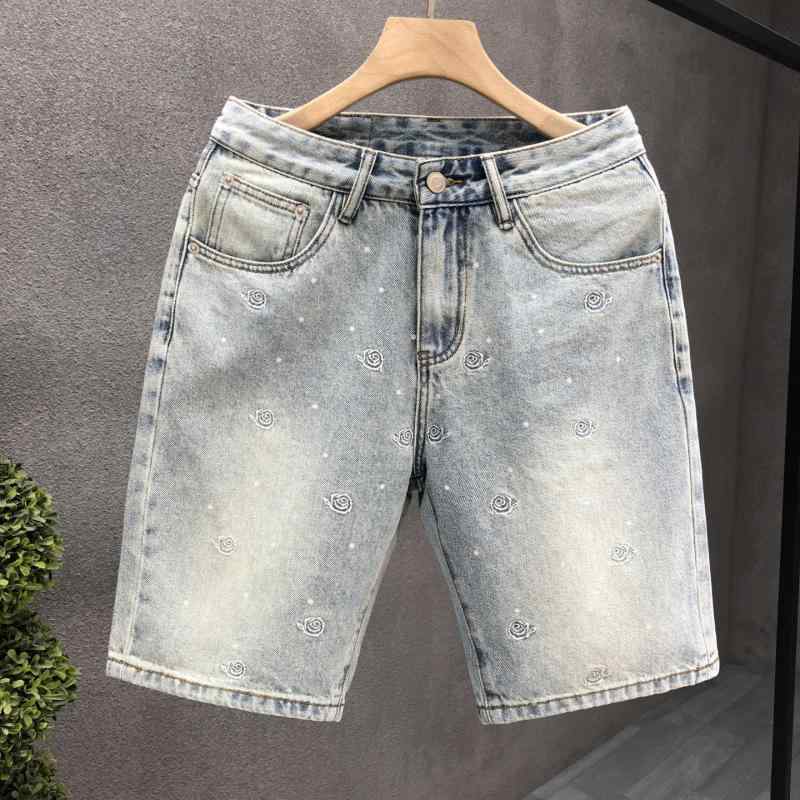 メンズ ファッション 服 男性用 シンプル かっこいい 大人 春コーデ ライトカラー デニム パンツ アメリカン カジュアル 五分丈 パンツ 薄手 ミドル丈 パンツ