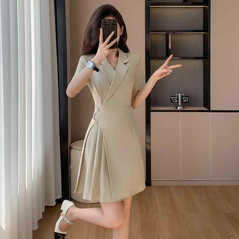 秋服 レディース ファッション オシャレ カワイイ シンプル 大人カワイイ 大きいサイズ 半袖 ドレス 秋 薄手 スタイル ハイエンド ウエスト スーツ スタイル スカート