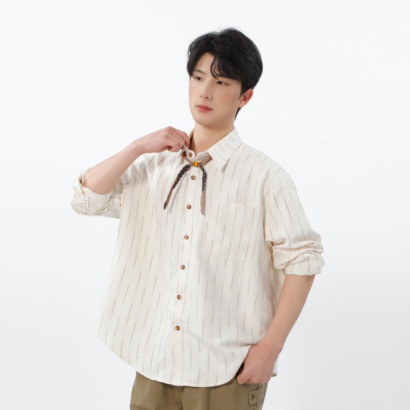 メンズ 流行り物 服 成人男性用   分かりやすい かっこいい 成年者 春コーデ  レトロ 縞模様 ポロ色合い プルオーバー
