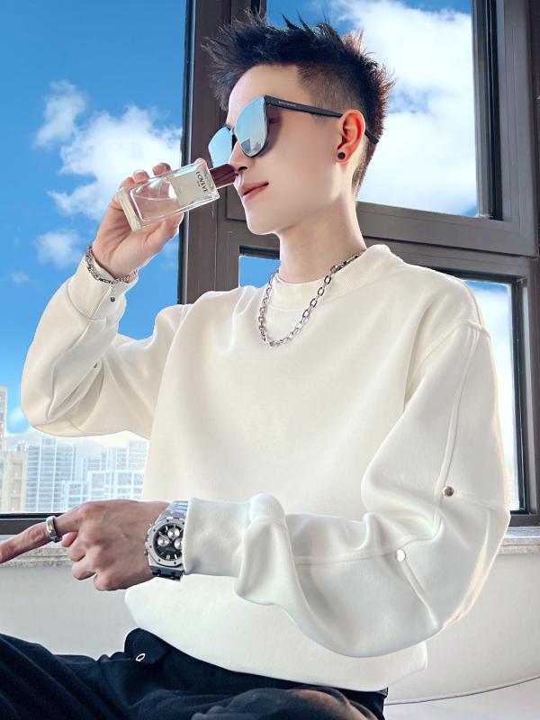 メンズ 流行り物 服 成人男性用   分かりやすい かっこいい 成年者 春コーデ  ハイエンド フェイクツーピース パーカー 名取り草 落ち込む プルオーバー 長袖 冷やりとした 心地好い プルオーバー