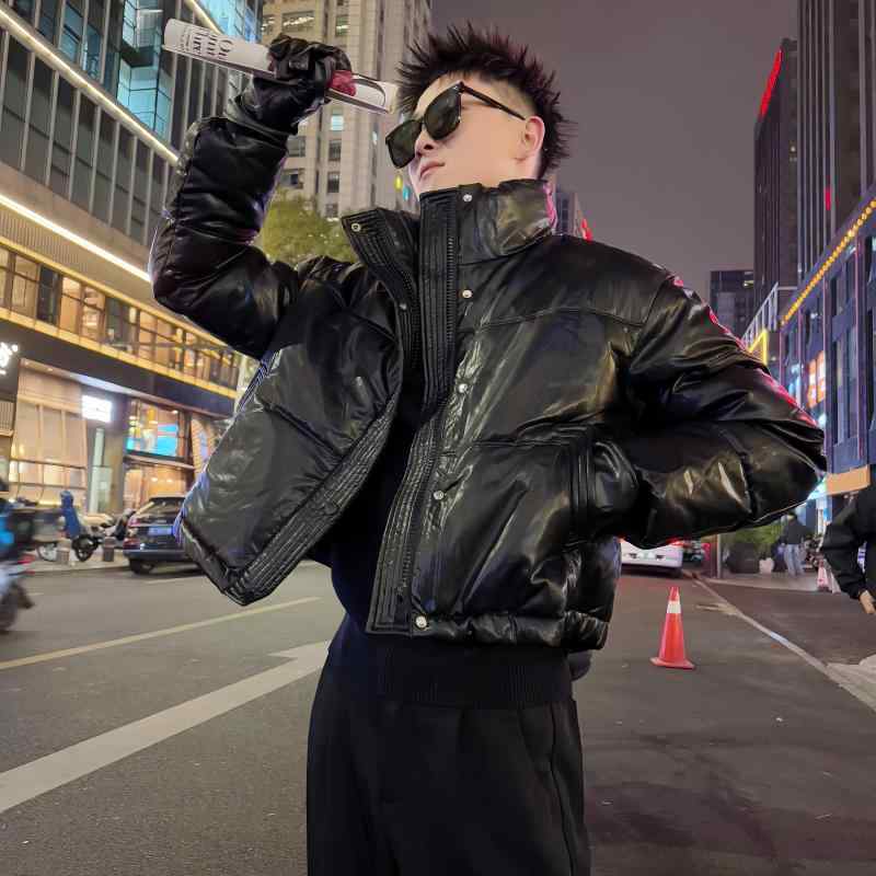 メンズ 流行り物 服 成人男性用   分かりやすい かっこいい 成年者 春コーデ  冷やりとした 今めかしい 綿織物 パッド入り口・入口 上衣 ハイエンド 自動自転車 上衣 PUなめし革 厚地の外套