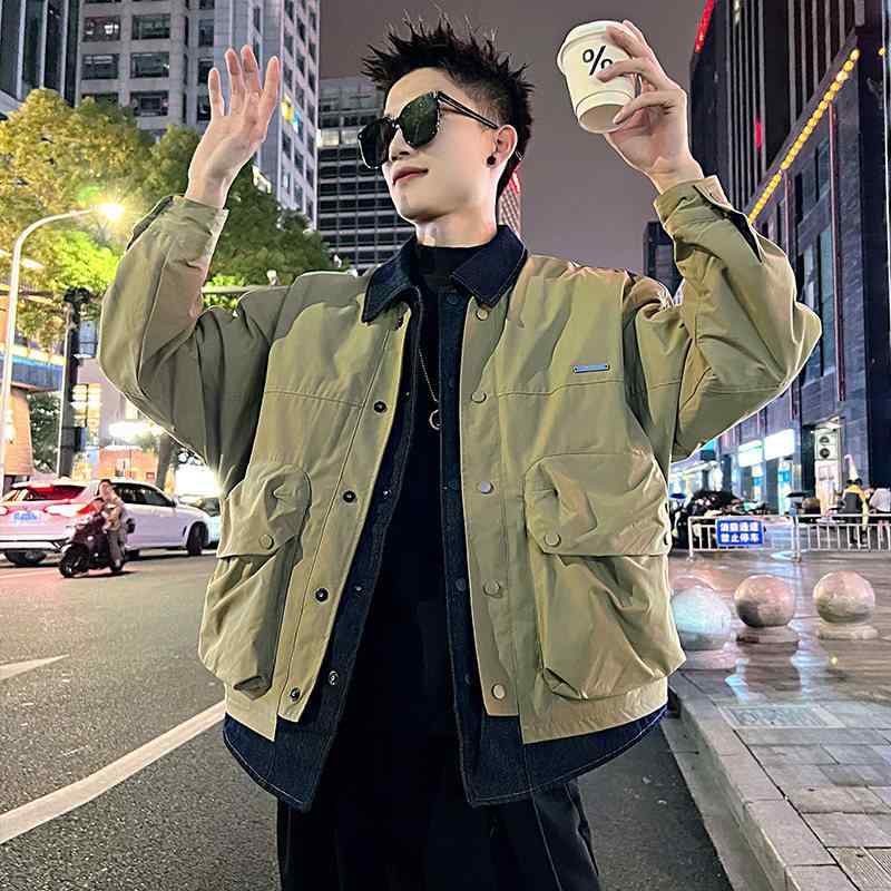 メンズ 流行り物 服 成人男性用   分かりやすい かっこいい 成年者 春コーデ  背広 ジーンズ 落ち込む 綿織物 上衣 細工物 御召しもの 綿織物 厚地の外套