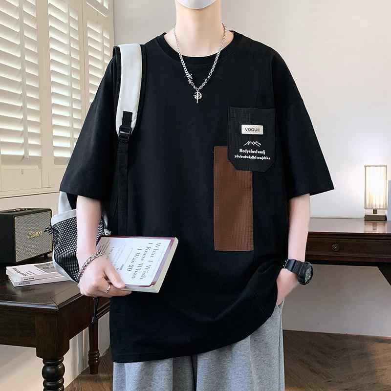 メンズ ファッション 服 男性用 オシャレ シンプル 大人 かっこいい ストリート 春コーデ ラウンドネック Tシャツ スタイリッシュ 半袖 トップス カジュアル Tシャツ