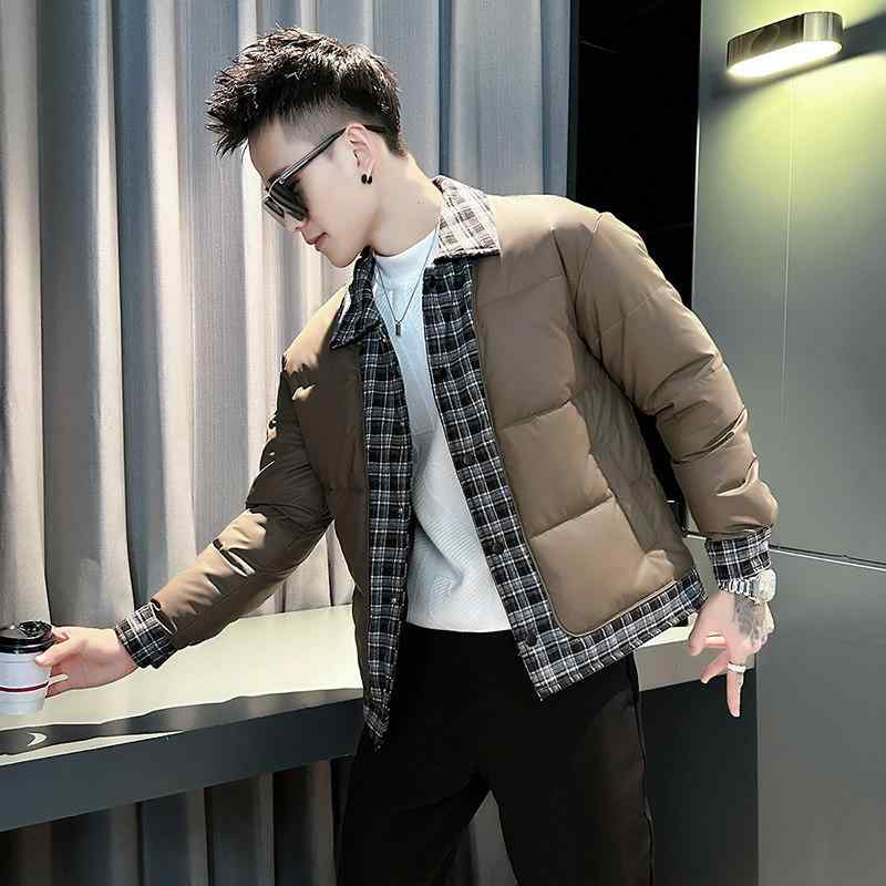 メンズ 流行り物 服 成人男性用   分かりやすい かっこいい 成年者 春コーデ  照合のしるし柄 落ち込む 綿入り口・入口 上衣 フェイクツーピース 綿織物 厚地の外套 服 厚地の外套