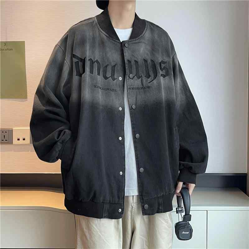ジャケット メンズ 秋　冬服 レトロ グラデーション ウォッシュ加工 フィット アウター 暖かい フリース ミリタリー カジュアル ストリート デイリー 普段使い 通勤ウェア コーデ
