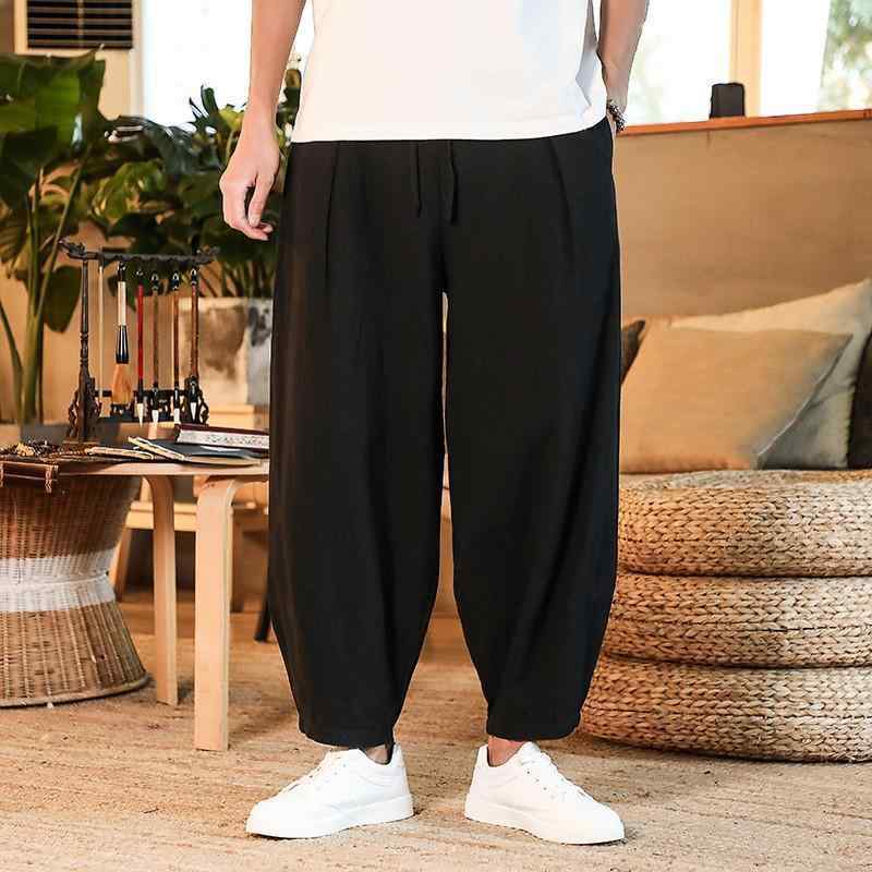 男性用 ズボン コットン リネン ゆったり ワイドレッグ パンツ 大きいサイズ メンズ カジュアル パンツ 綿麻 ゆったりシルエット ワイドパンツ ロングパンツ ゆったりフィット コットン混紡 リネン混紡 カジュアルパンツ 通勤ウェア