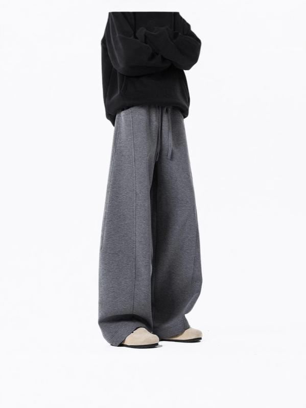 メンズ ワイドパンツ クロップドパンツ ストレートパンツ グレー クリーンフィット ゆったり ストレート 春 秋 オールシーズン コットン ポリエステル 混紡 ストレッチ 軽量 通勤ウェア 普段使い デイリー ビジネスカジュアル ストレッチパンツ