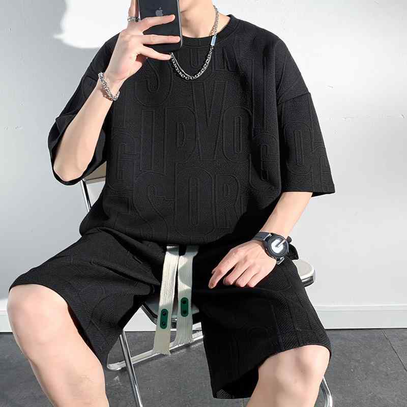 ショートパン セット 男性用 夏 半袖 ゆったり カジュアル 大きいサイズ メンズ　一式 トップス シャツ フィット ルームウェア 部屋着 普段使い ゆったりシルエット 通勤ウェア