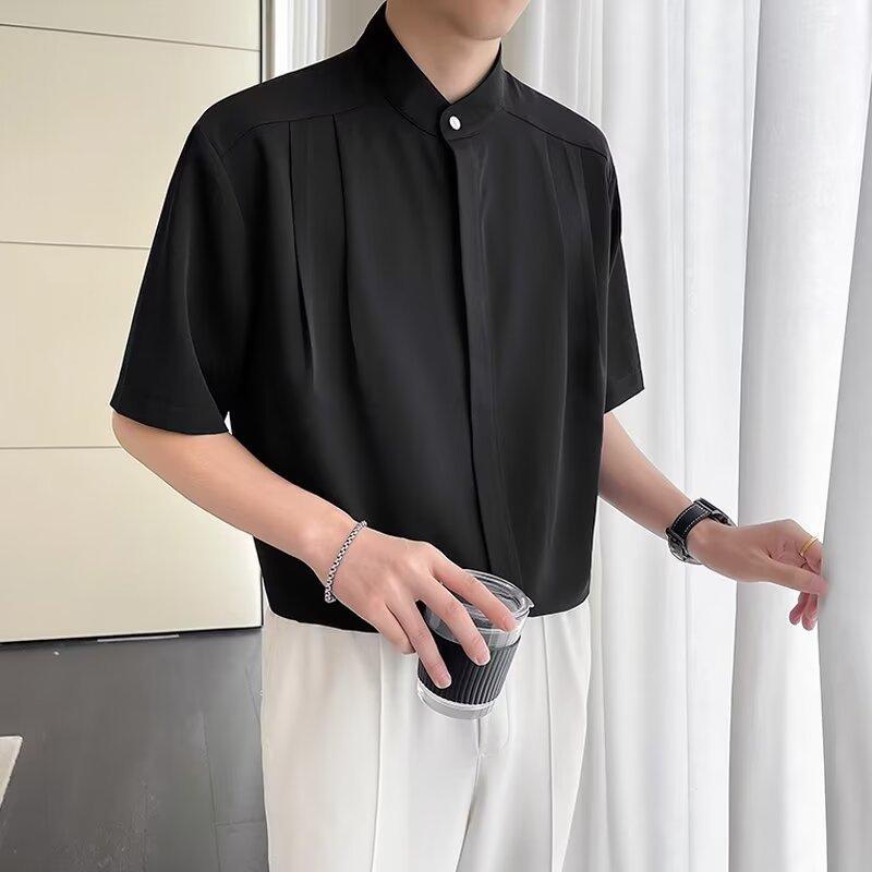 シャツ メンズ 半袖 快適 薄手 カジュアル ゆったり トップス 綿素材 涼 軽量 通勤ウェア 普段使い
