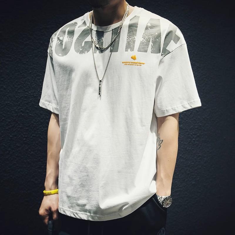 メンズ 半袖 夏 白色 シャツ 男性用 ゆったり 大きいサイズ ストリートファッション 涼 軽量 快適 普段使い 通勤ウェア カジュアル トップス 無地柄