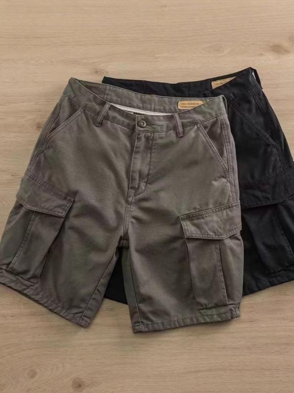 メンズ パンツ 男性用 ストリートファッション 大きいサイズ ゆったり ストレート ウォッシュ加工 マルチポケット レジャー ハーフパンツ カジュアルパンツ フィット コットン デイリー 普段使い 通勤ウェア アウトドア