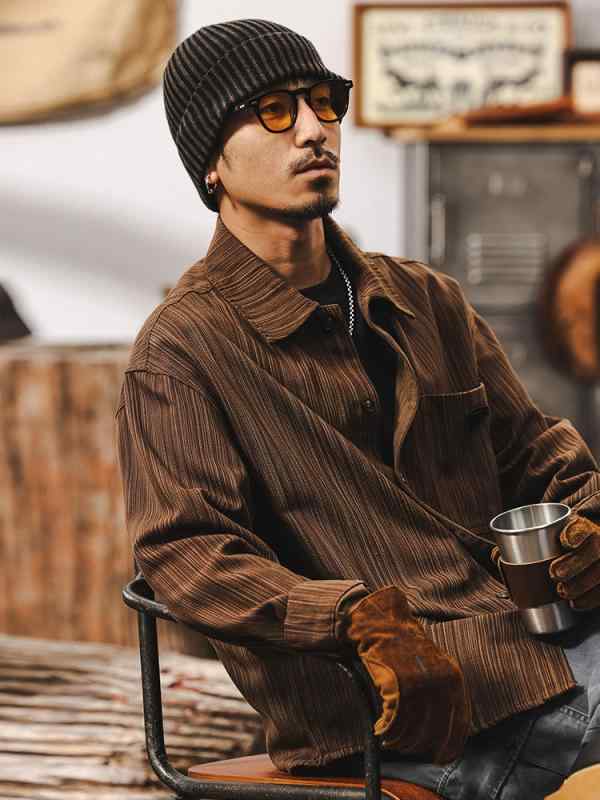 メンズ シャツ 男性用 レトロ 模様 ゆったり 長袖 トップス ゆったりシルエット 触り レジャー カジュアル 普段使い 通勤ウェア
