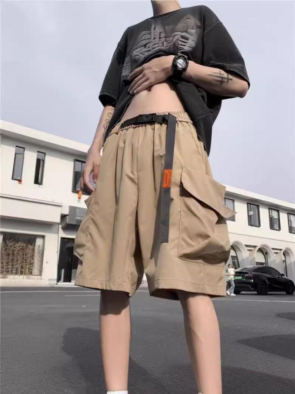メンズ パンツ 男性用 アメリカン スタイル 夏 薄手 ゆったり カジュアル パンツ 5分丈 ハーフパンツ かっこいい 普段使い 通勤ウェア アウトドア デイリー 軽量 通気性 速乾 コットン ポリエステル ストレッチ ワイド