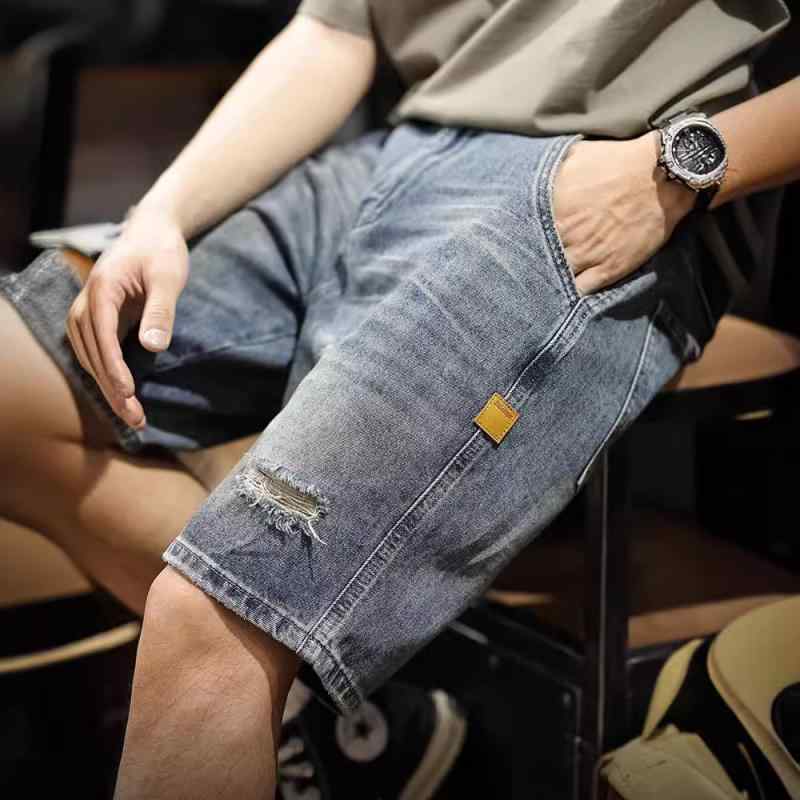 メンズ デニム パンツ 男性用 五分丈 大きいサイズ 夏 普段使い ストリートファッション 軽量 通気性 カジュアル コーデ