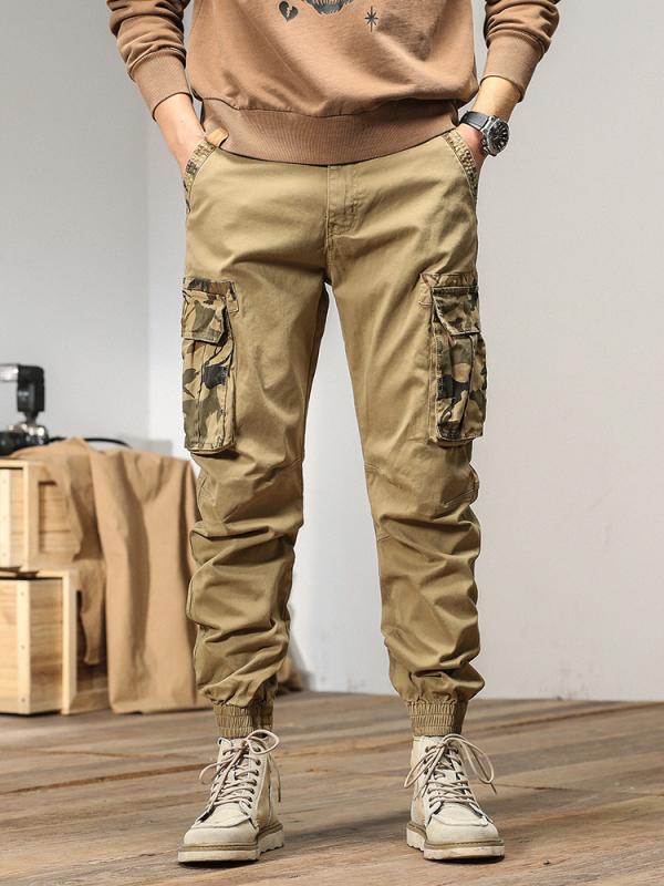 メンズ 男性用 パンツ 迷彩 アメリカン スタイル レトロ ストリートファッション スリムフィット ストレッチ 軽量 通勤ウェア 普段使い カジュアル デイリー 秋　冬