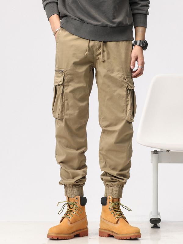 メンズ 男性用 パンツ レトロ ヒップホップ ストリート ファッション ゆったり ポケット 絞り口 ストレッチ ロングパンツ カーゴパンツ デイリー カジュアル 普段使い 通勤ウェア アウトドア