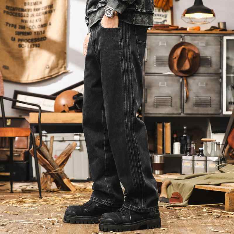 メンズ ジーンズ 男性用 レトロ ゆったり ストレート レジャー パンツ フィット デニムパンツ ストリートファッション 普段使い 通勤ウェア
