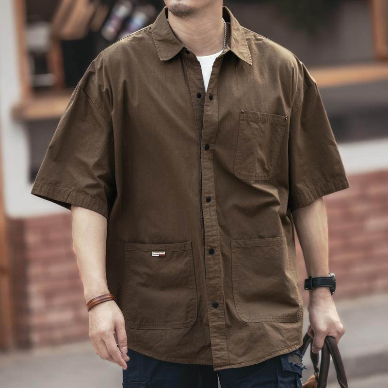 メンズ プルオーバー レトロ 半袖 夏 表どおり ゆったり 馬鹿でかい大きさ
