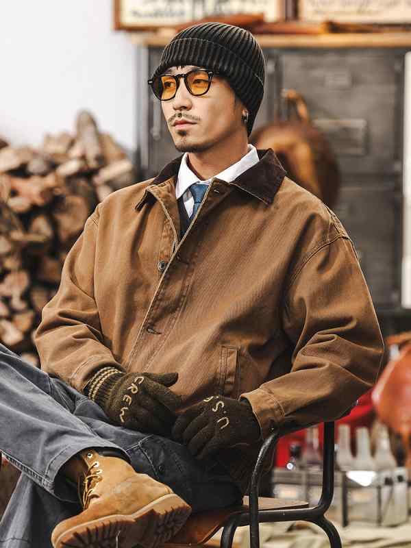 メンズ 成人男性用 アメリカン レトロ 朦々たる 細工物 お召しもの 上衣 春 アメリカン 心地よい 表現スタイル ゆったり 填まる