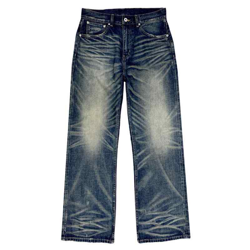 メンズ デニム キングエルゴノミック レトロ ブルー ウォッシュ ストレート レッグ ジーンズ 男女兼用 15,866円
