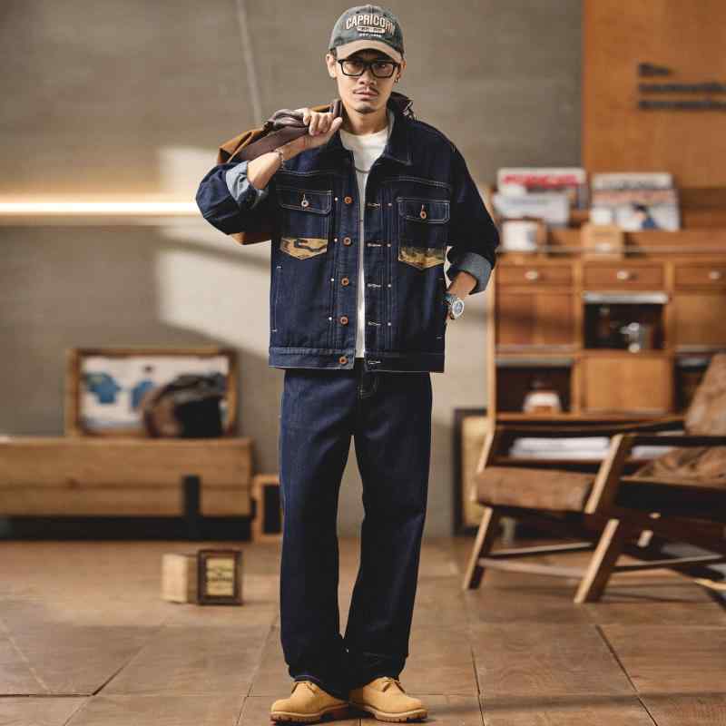 メンズ 春 秋 コーデ 化けの皮 ジーンズ 上衣 ゆったり 相応う 細工物 御召しもの 表現スタイル 背広