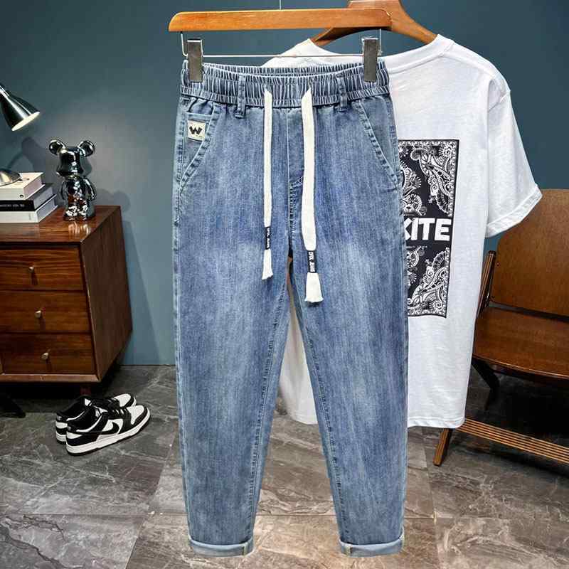 秋 メンズ ジーンズ ストレッチ ウエスト ゆったり ストレート レッグ ストレッチ パンツ 5,737円