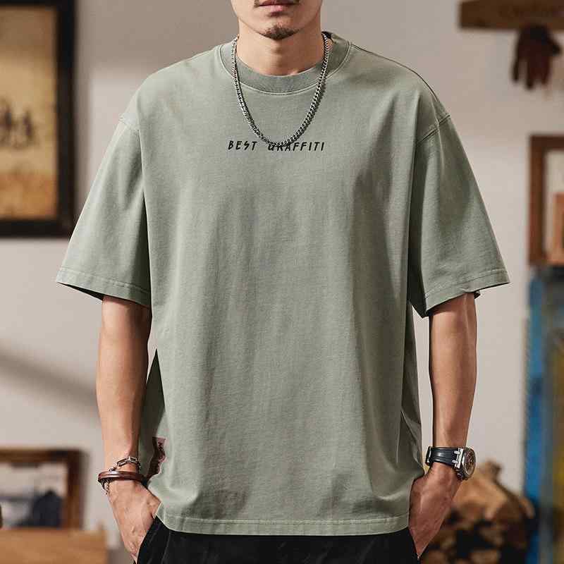 アメリカン スタイル Tシャツ メンズ 半袖 夏 シンプル 快適 カジュアル ゆったり 大きいサイズ 半袖 トップス