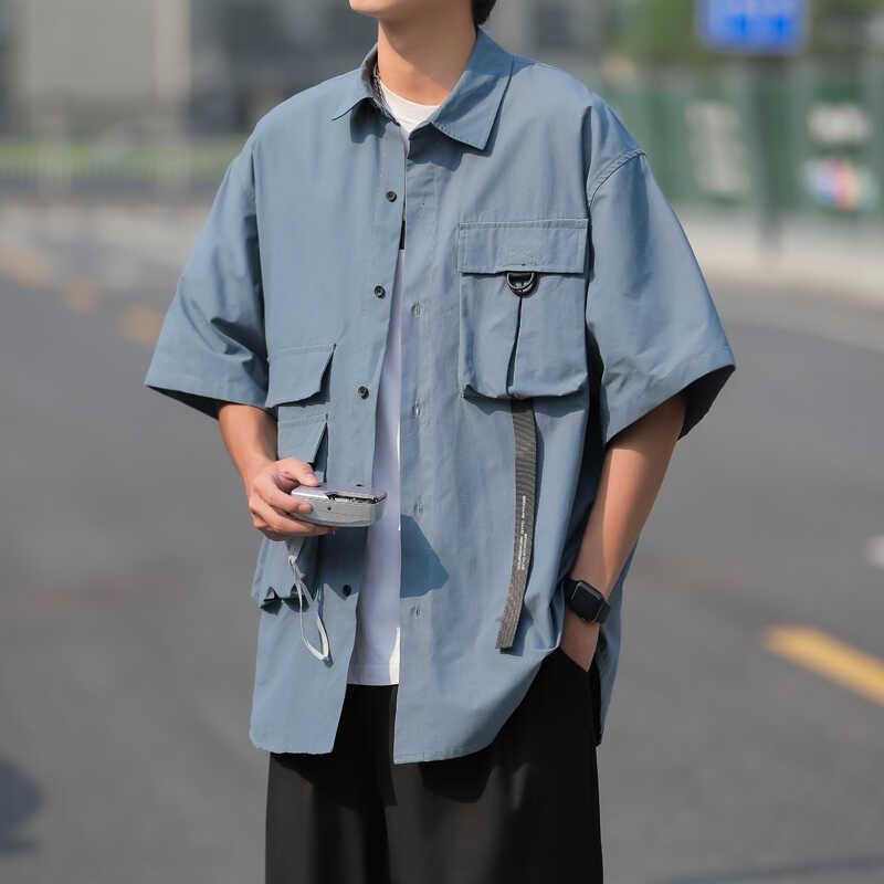 メンズ ファッション 服 男性用 オシャレ シンプル 大人 かっこいい 大きいサイズ ストリート 紳士服 アメリカン 機能的 ワークウェア 半袖 シャツ ストリート スタイル カジュアル マルチ ポケット