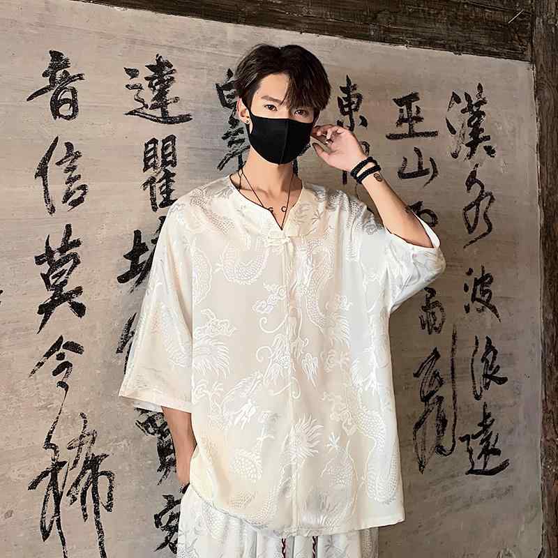 メンズ ファッション 服 男性用 オシャレ シンプル 大人 かっこいい 大きいサイズ ストリート 紳士服 半袖 T シャツ 夏 スーツ ジャカード セット