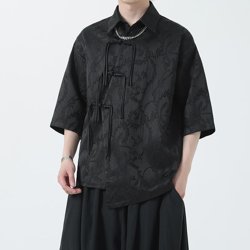 メンズ ファッション 服 男性用 オシャレ シンプル 大人 かっこいい 大きいサイズ ストリート 紳士服 シャツ 半袖 漢服 唐 スーツ 五分袖 の商品写真