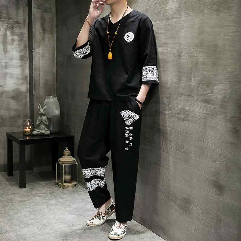 メンズ ファッション 服 男性用 オシャレ シンプル 大人 かっこいい 大きいサイズ ストリート 紳士服 夏 半袖 T シャツ Vネック カジュアル スーツ セット｜リコット
