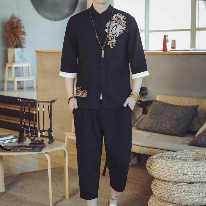メンズ ファッション 服 男性用 オシャレ シンプル 大人 かっこいい 大きいサイズ ストリート 紳士服 夏 シャツ カジュアル スーツ レトロ パンツ セット
