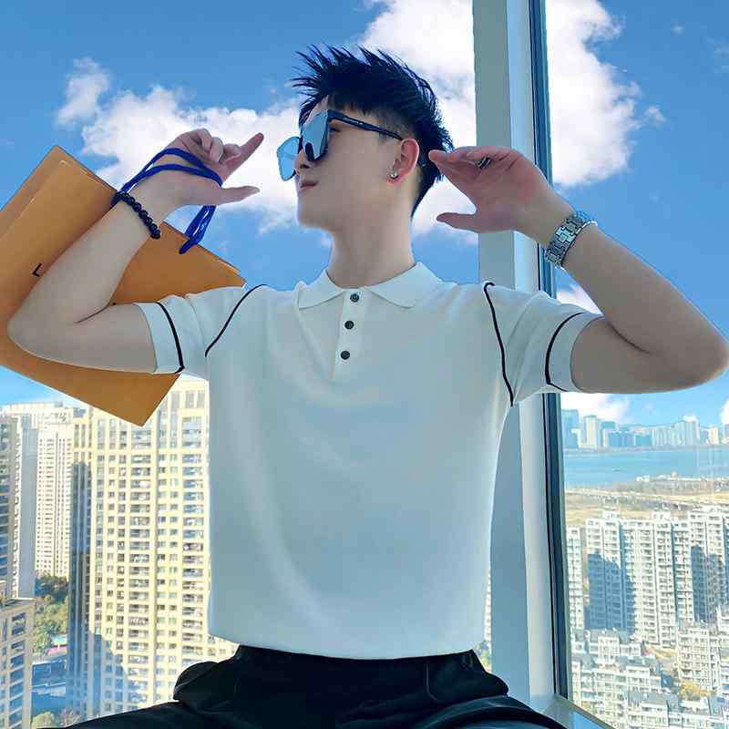 メンズ ファッション 服 男性用 オシャレ シンプル 大人 かっこいい 大きいサイズ ストリート 紳士服 ニット 半袖 夏 T シャツ トップス ポロシャツ