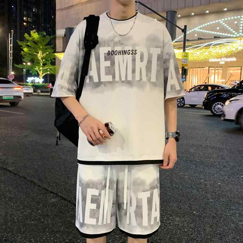 メンズ ファッション 服 男性用 オシャレ シンプル 大人 かっこいい 大きいサイズ ストリート 紳士服 フェイク ツーピース 半袖 T シャツ 夏 バスケットボール ユニフォーム スーツ アメリカン レトロ レター プリント 服
