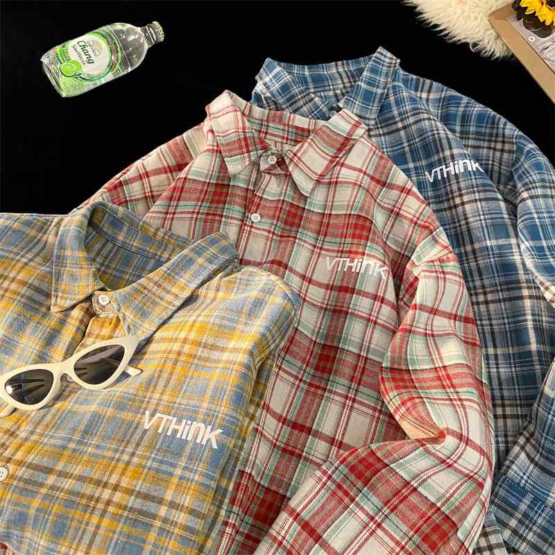 メンズ ファッション 服 男性用 オシャレ シンプル 大人 かっこいい 大きいサイズ ストリート 紳士服 チェック柄 シャツ 長袖 夏 ストリート カジュアル ジャケット