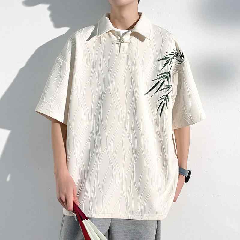 メンズ ファッション 服 男性用 オシャレ シンプル 大人 かっこいい 大きいサイズ ストリート 紳士服 T シャツ ハイエンド テクスチャー ド 半袖 ポロシャツ 夏 トップス