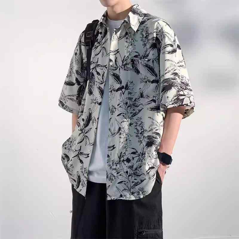 メンズ ファッション 服 男性用 オシャレ シンプル 大人 かっこいい 大きいサイズ ストリート 紳士服 半袖 シャツ 夏 ハワイアン フラワーシャツ ハイエンド ジャケット