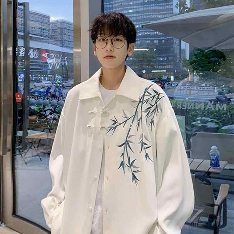 メンズ ファッション 服 男性用 オシャレ シンプル 大人 かっこいい 大きいサイズ ストリート 紳士服 シャツ 長袖 ハイエンド 仏教 スタイル 漢服 春秋