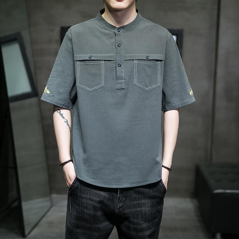 メンズ ファッション 服 男性用 オシャレ シンプル 大人 かっこいい 大きいサイズ ストリート 紳士服 綿 リネン 半袖 T シャツ 夏 ラウンドネック 無地 トップス