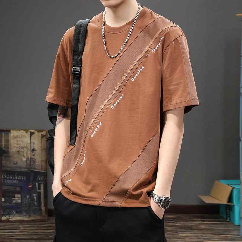 夏 プリント 半袖 Tシャツ メンズ 大きいサイズ アメリカン スタイル 綿 半袖 シャツ トップス